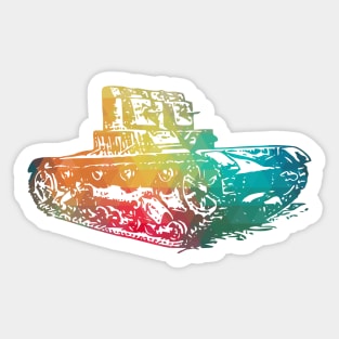 Rainbow color tank Sticker
